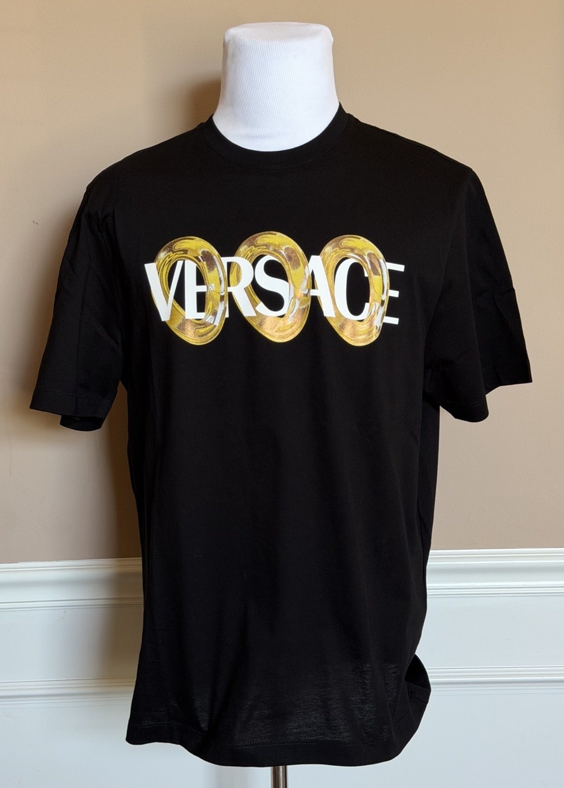 Versace Men’s Logo Compact Cotton Jersey T-Shirt Black 4xl 1013302 Nwt $800